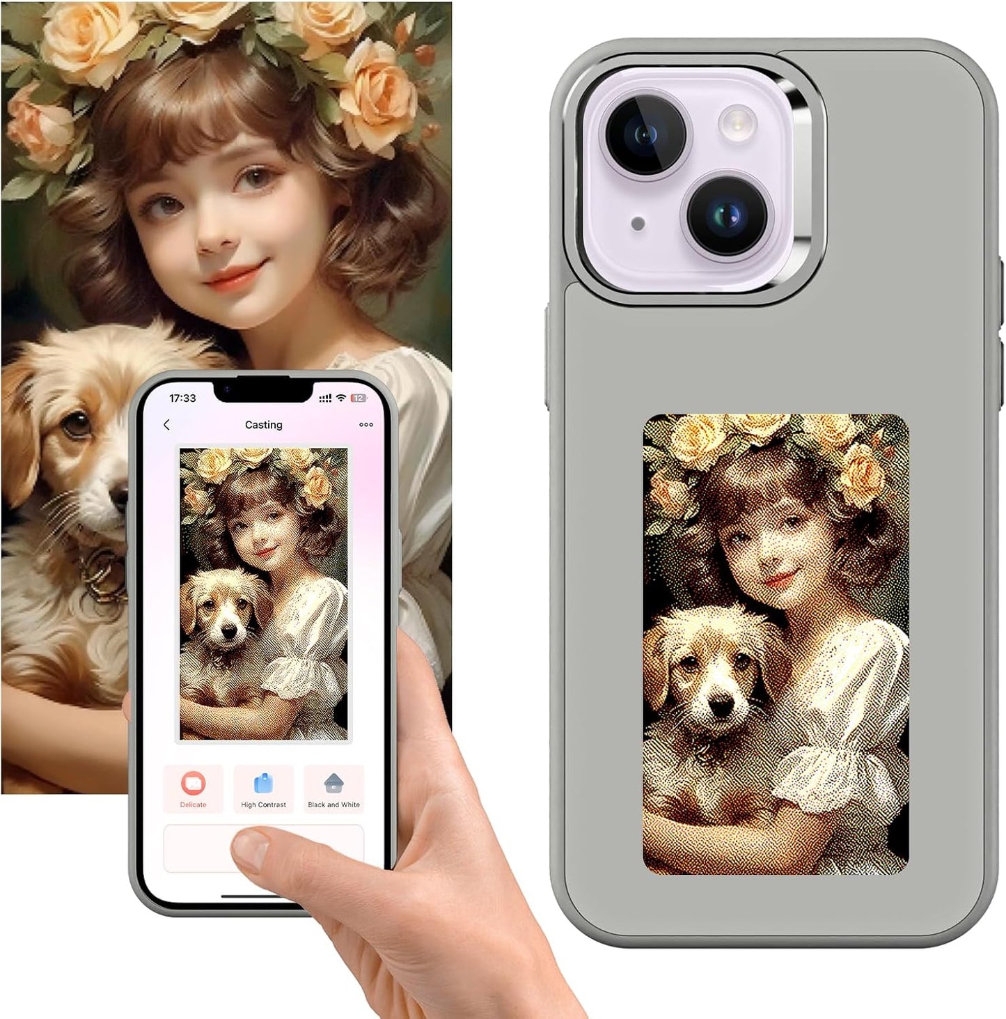 Personalized E-Ink iPhone Case | DIY Photos, Smart Display & Protection